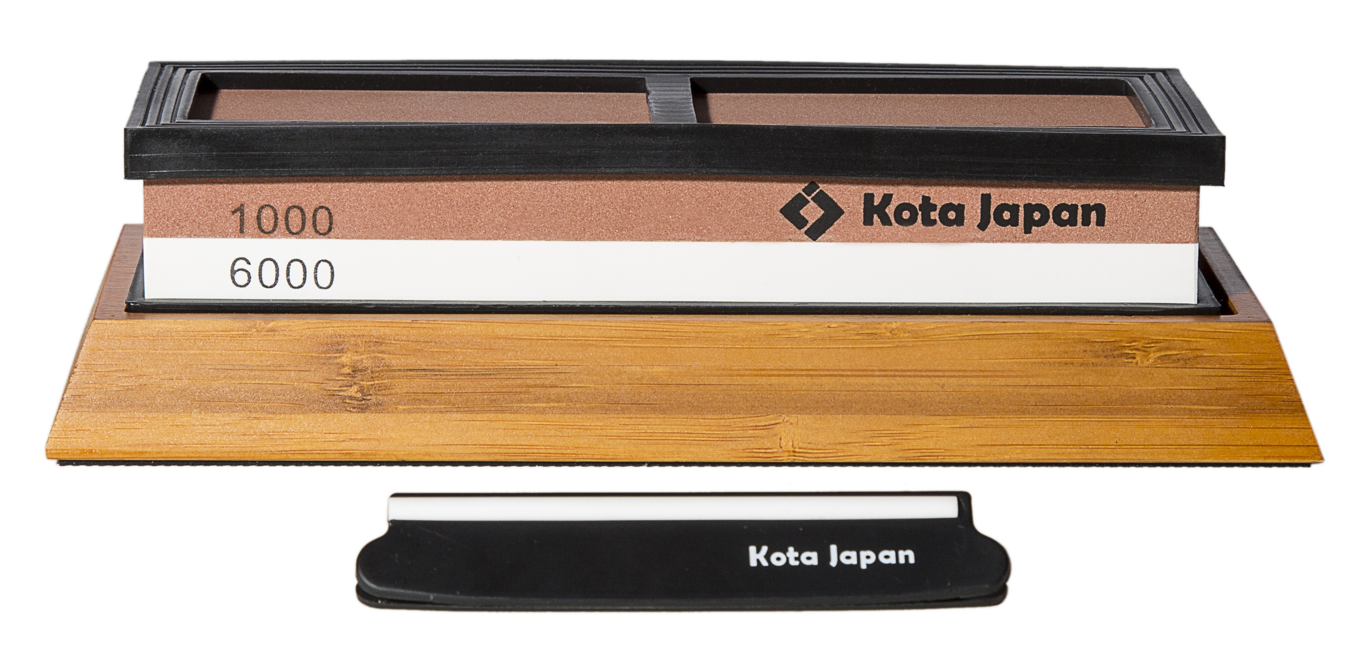  TATARA, Japanese Whetstone 1000/6000 Grit, Double Sided Knife  Sharpening Stone With Honing Guide, Non-Slip Bamboo Base